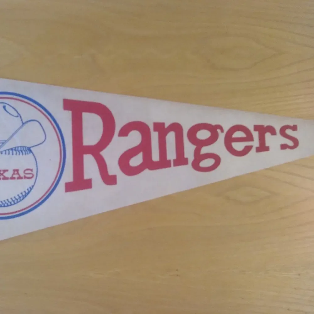 Vintage 60s Texas Rangers MLB Pennant Flag
